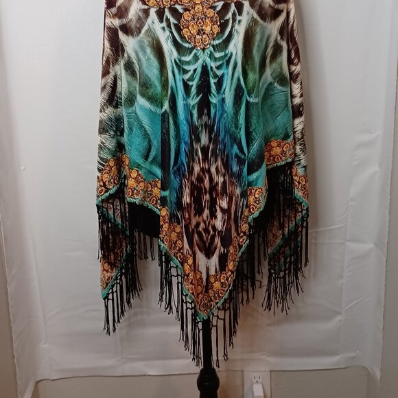 Women's Adoire Over the Head Colorful Shawl Size Medium - Picture 2 of 11